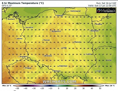 Temperatury na godz 12 17.07.2022